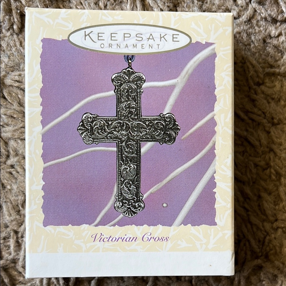 Intricate Silver Cross Ornament